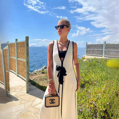 Zena® | Robe Longue en Maille Bicolore