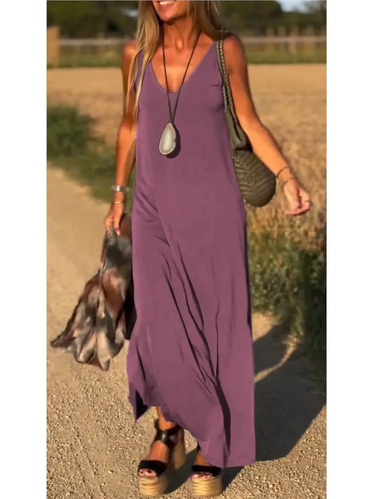 Luminelle® | Robe Longue Fluide à Col V