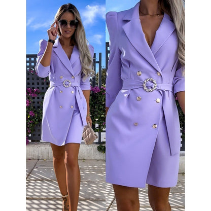 Lilas | Robe Blazer Ceinturée