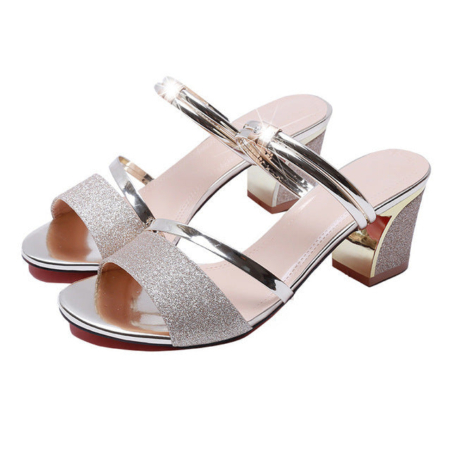 Céleste® | Sandales à Talon Pailleté Monaco