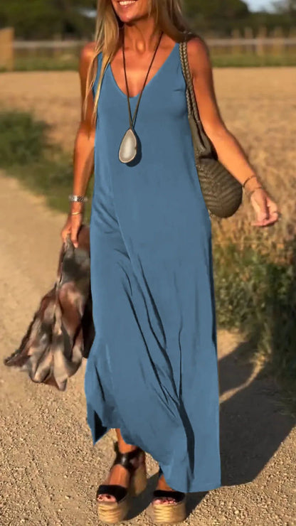 Luminelle® | Robe Longue Fluide à Col V