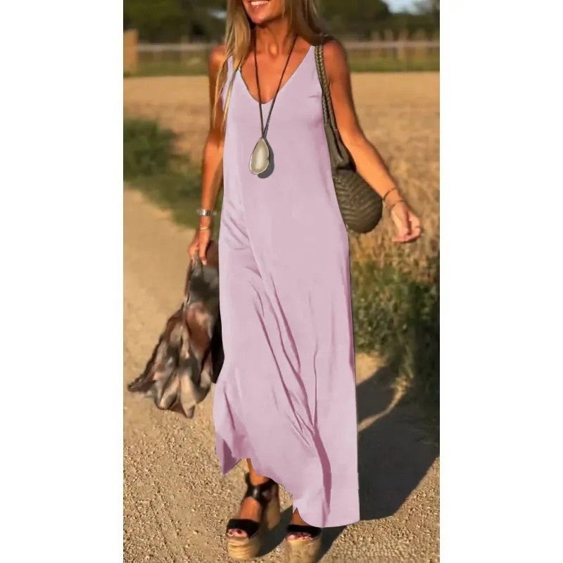Luminelle® | Robe Longue Fluide à Col V