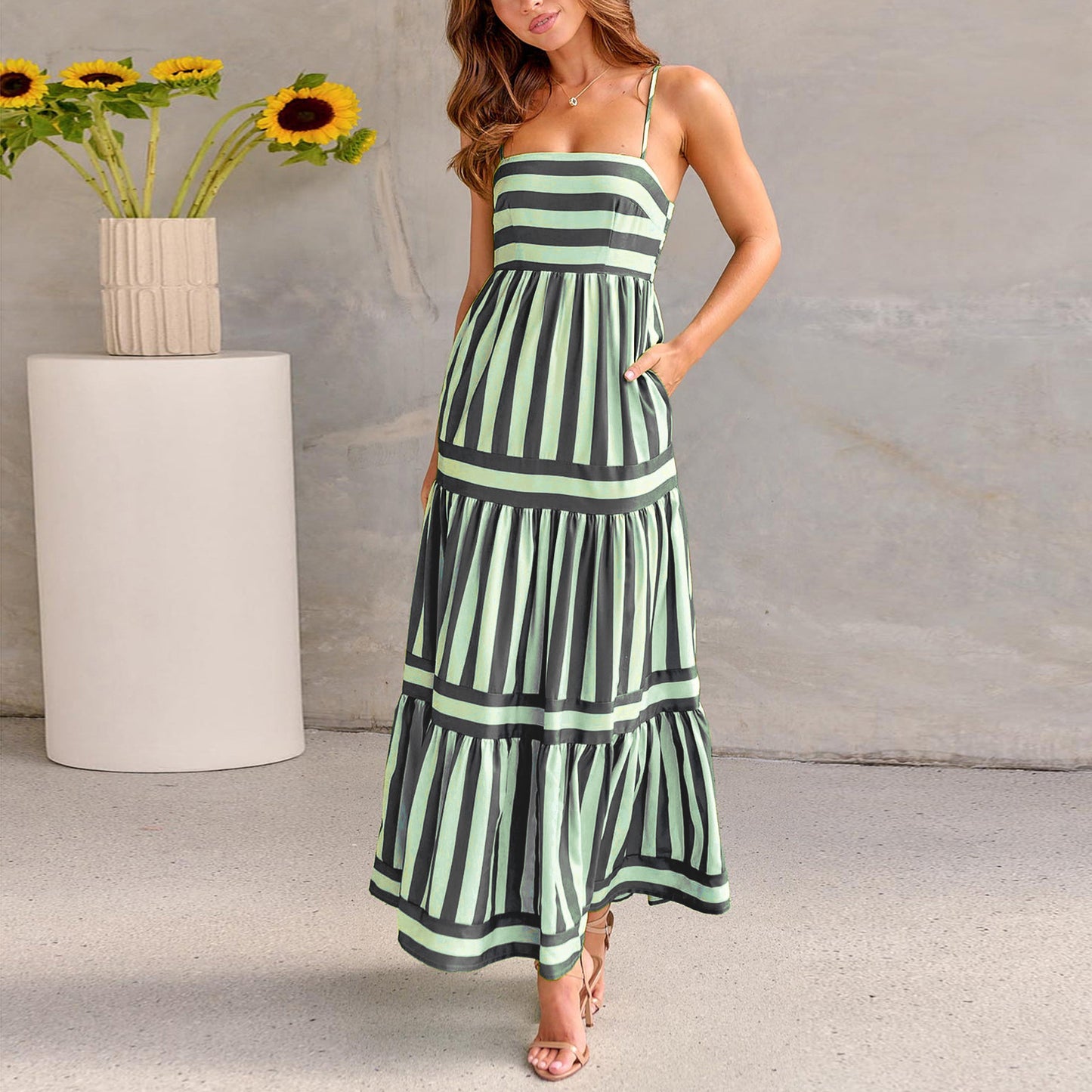 Biarritz® | Robe Maxi Longue Rayée