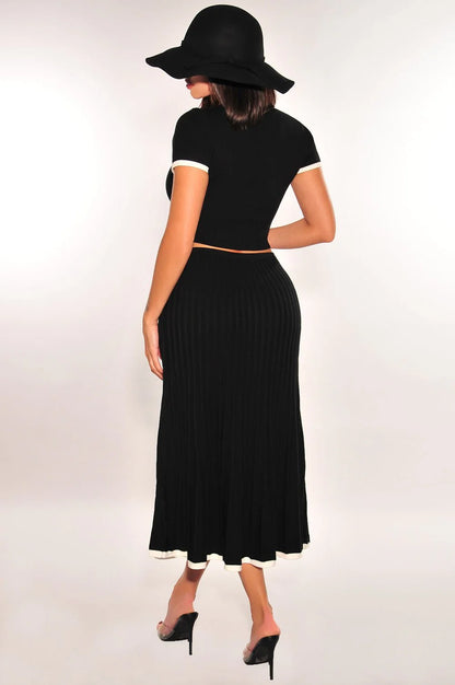 Côme® | Ensemble Tricot Jupe Plissée