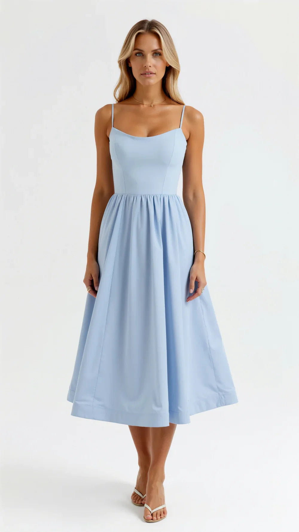 Juliette® | Robe Midi Bustier à Fines Bretelles