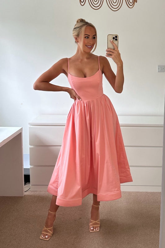 Juliette® | Robe Midi Bustier à Fines Bretelles