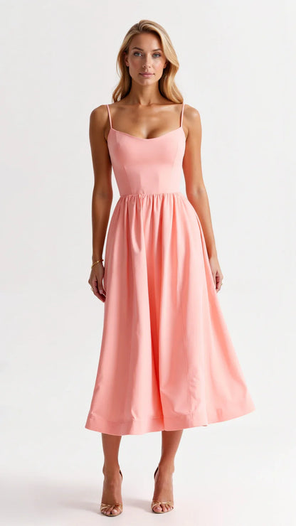Juliette® | Robe Midi Bustier à Fines Bretelles