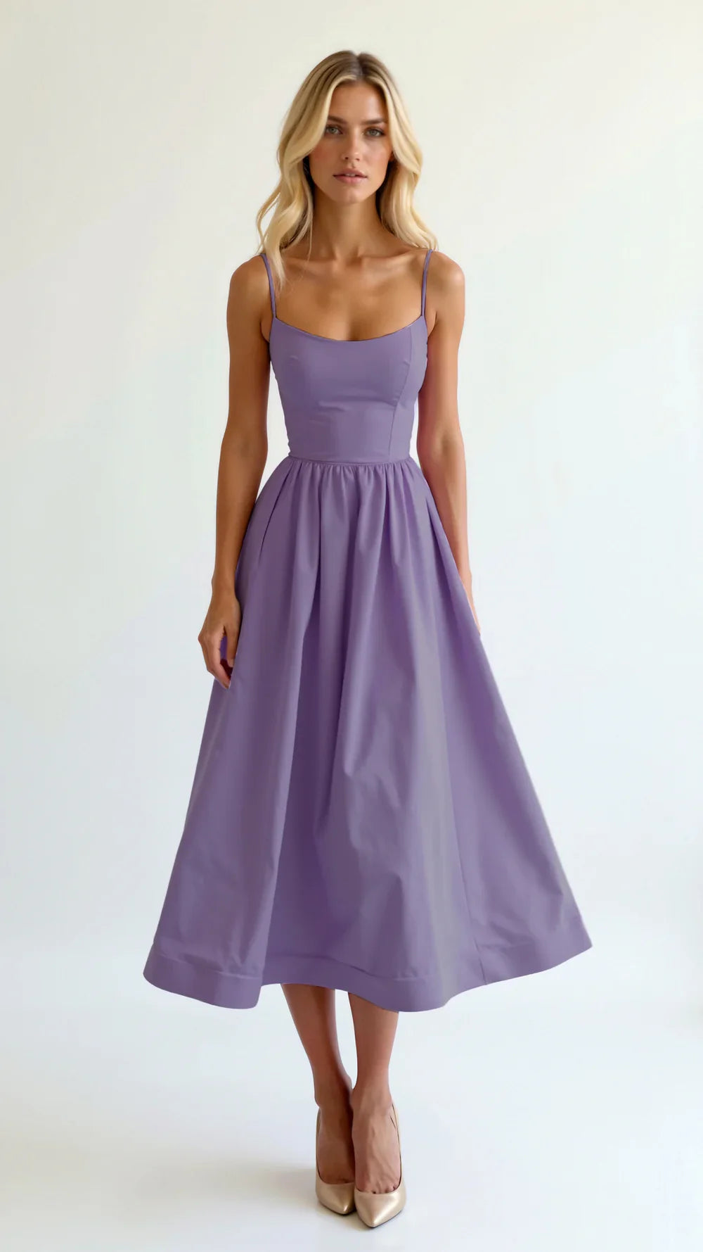 Juliette® | Robe Midi Bustier à Fines Bretelles