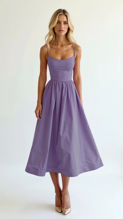 Juliette® | Robe Midi Bustier à Fines Bretelles