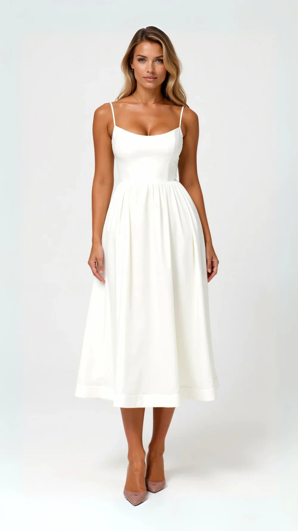 Juliette® | Robe Midi Bustier à Fines Bretelles