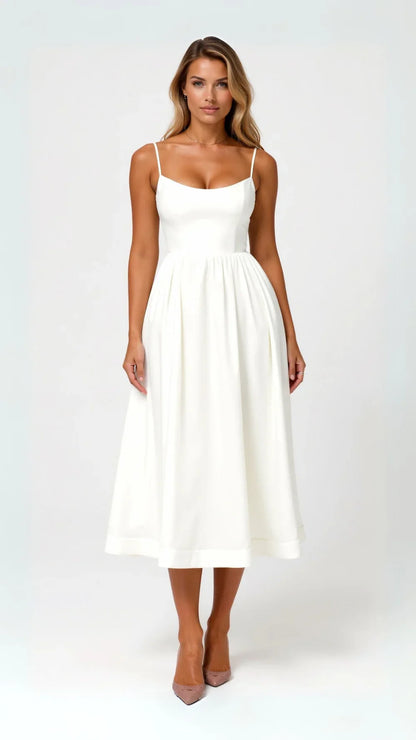 Juliette® | Robe Midi Bustier à Fines Bretelles